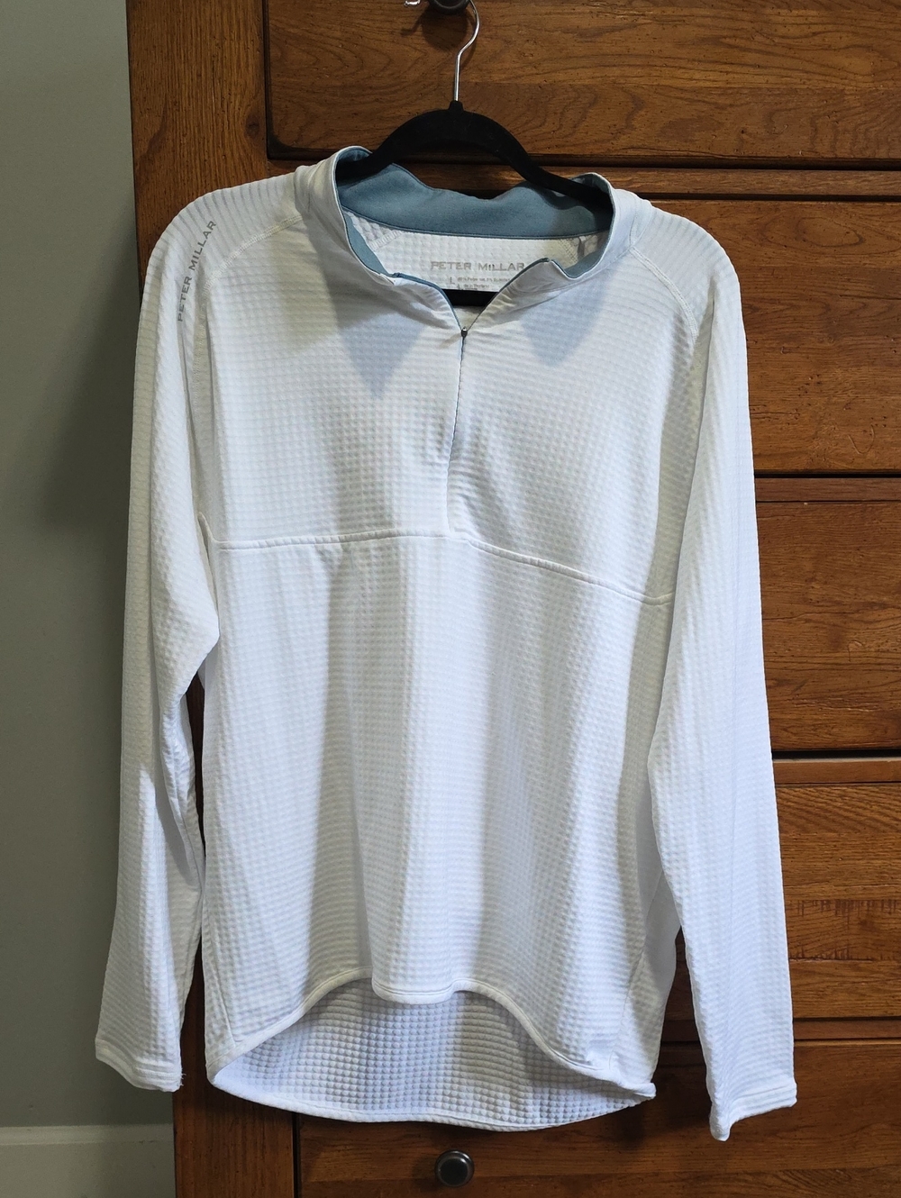 Peter Millar White Long-Sleeve Quarter-Zip Performance Pullover